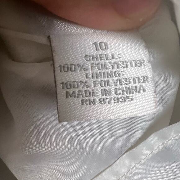 Dressbarn Brown and White Geometric Print A-Line Skirt Size 10 - Picture 6 of 7